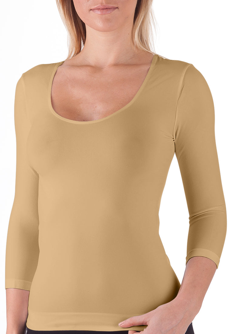 BELLISSIMA 3/4 Sleeve Scoop Neck BASICS - Bellissima Store
