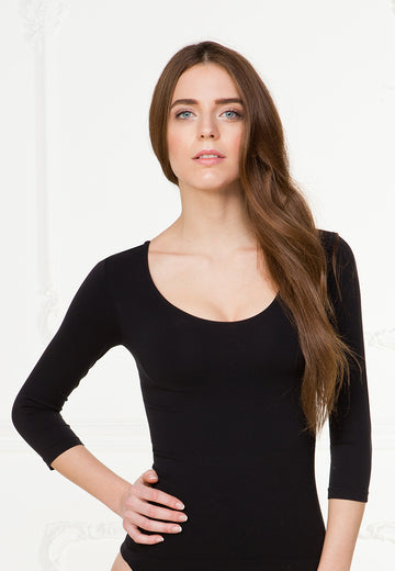 BELLISSIMA 3/4 Sleeve Scoop Neck BASICS - Bellissima Store