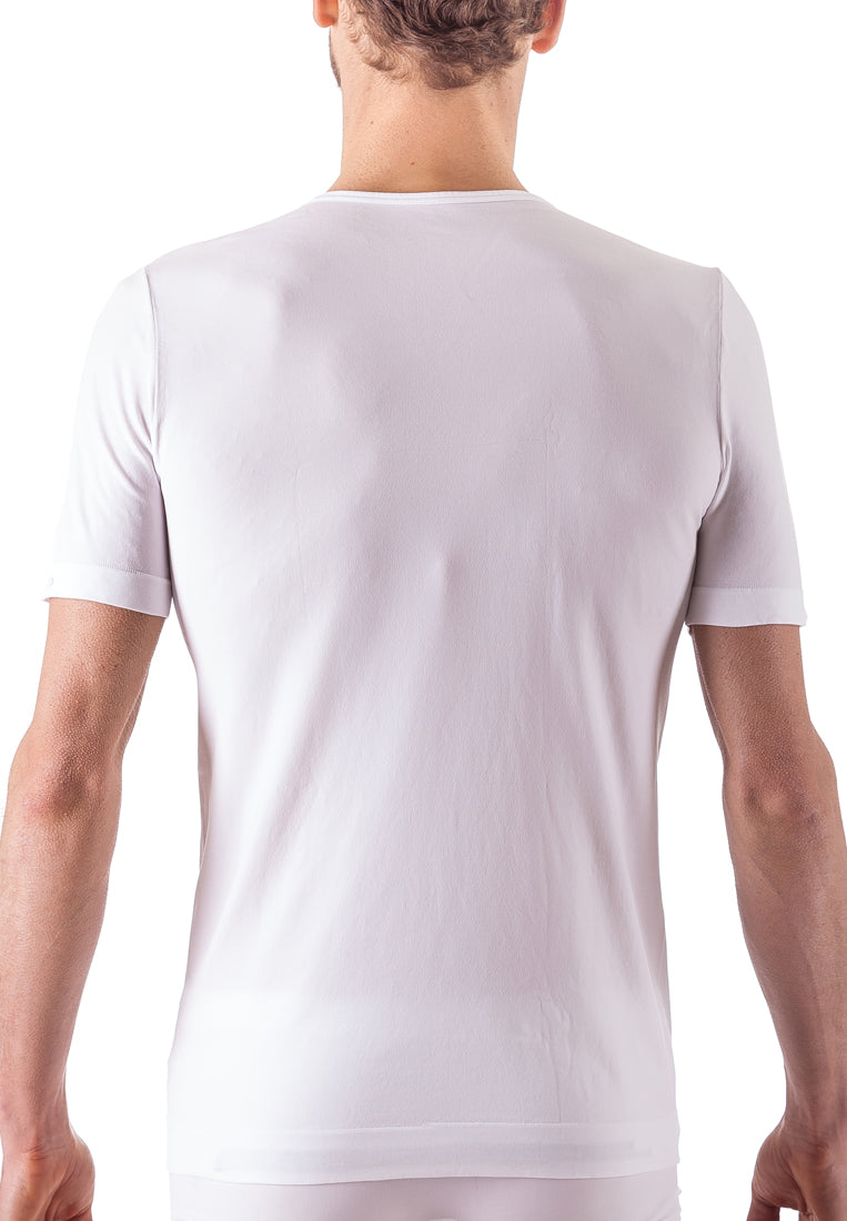 Issimo Mens Short Sleeve V-Neck T-Shirt White