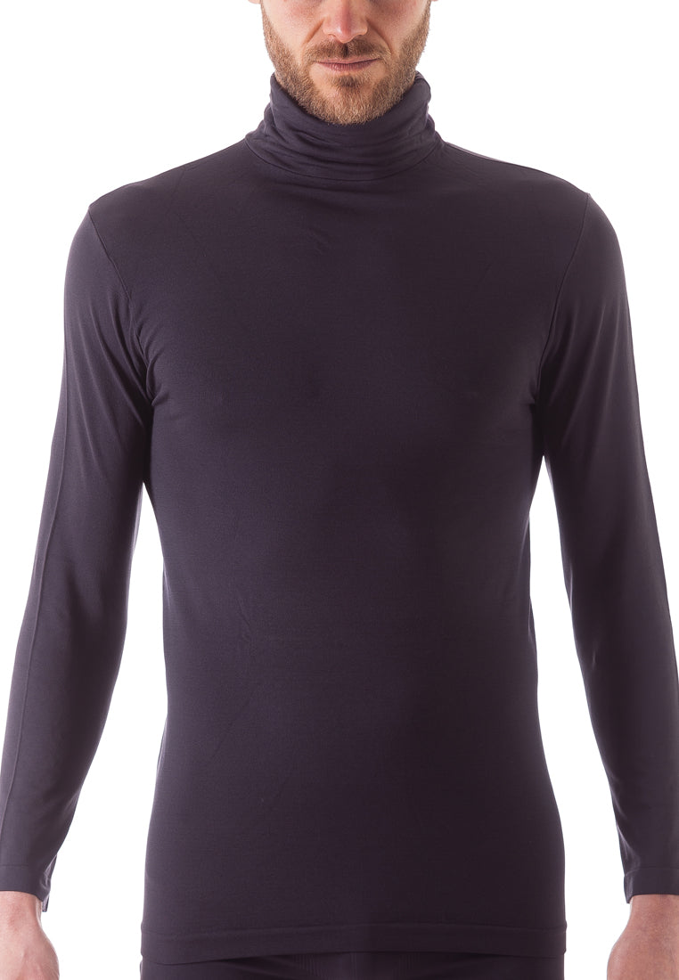 Issimo Mens Long Sleeve Roll Neck Skivvy Anthracite