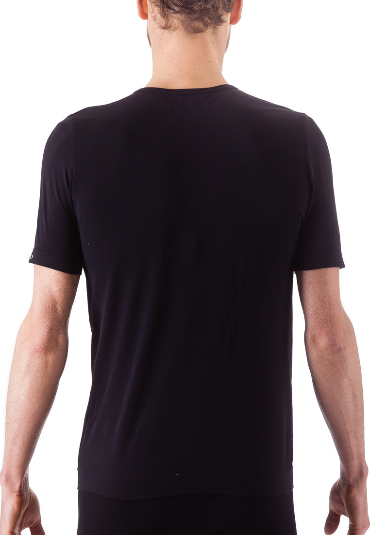 Issimo Mens Short Sleeve Round Neck T-Shirt Black